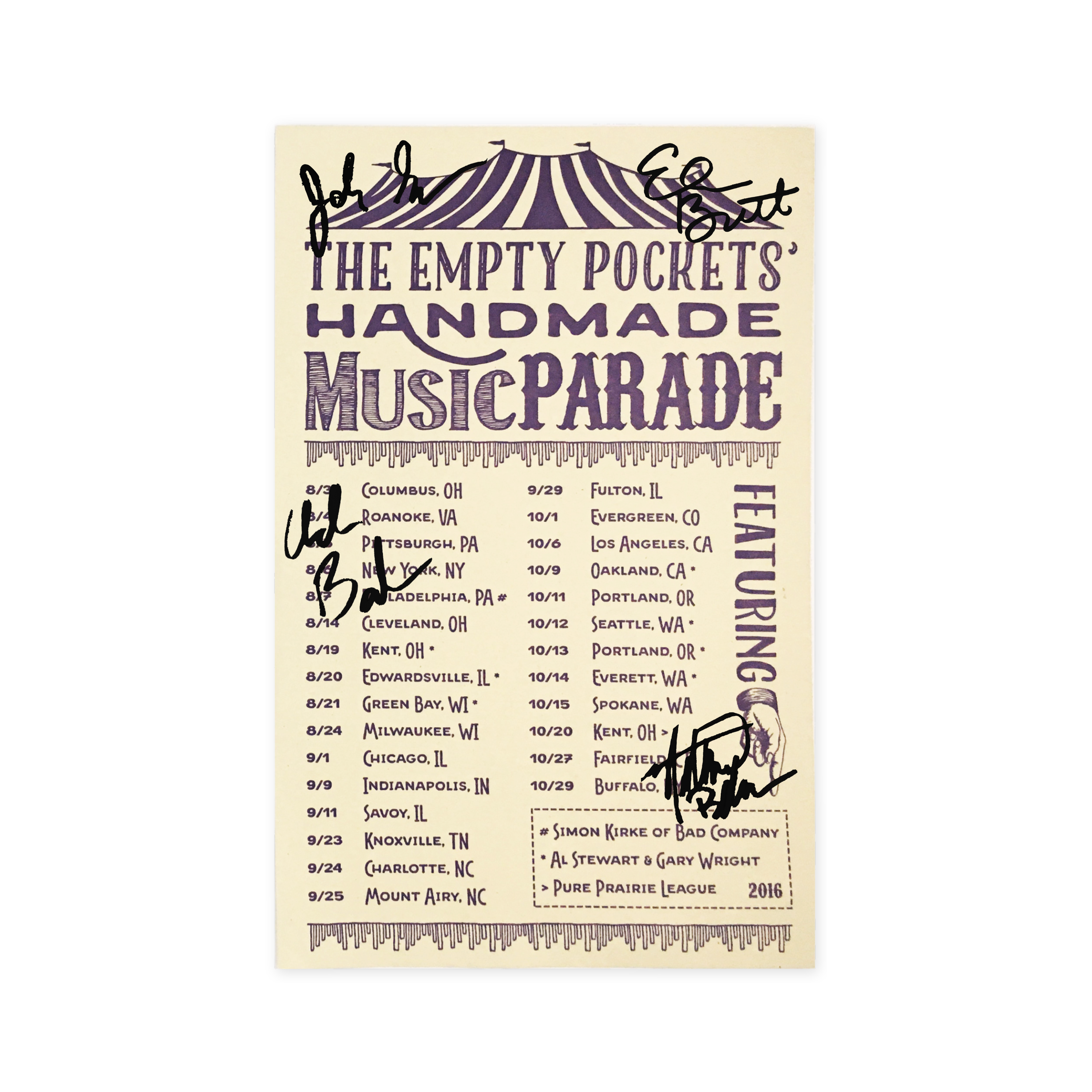 Signed 2016 Tour Poster
