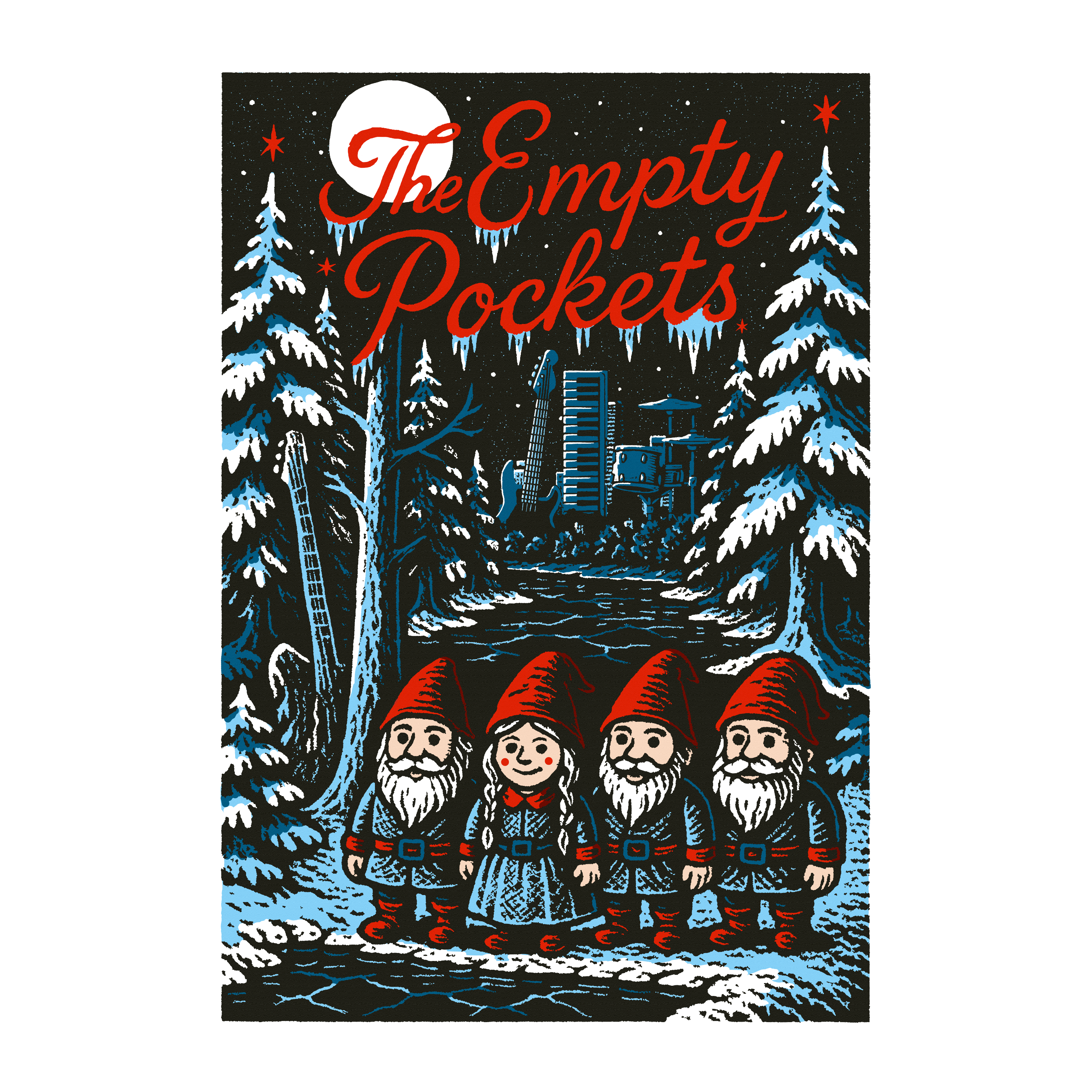 Rock and Roll Winter Skyline Poster