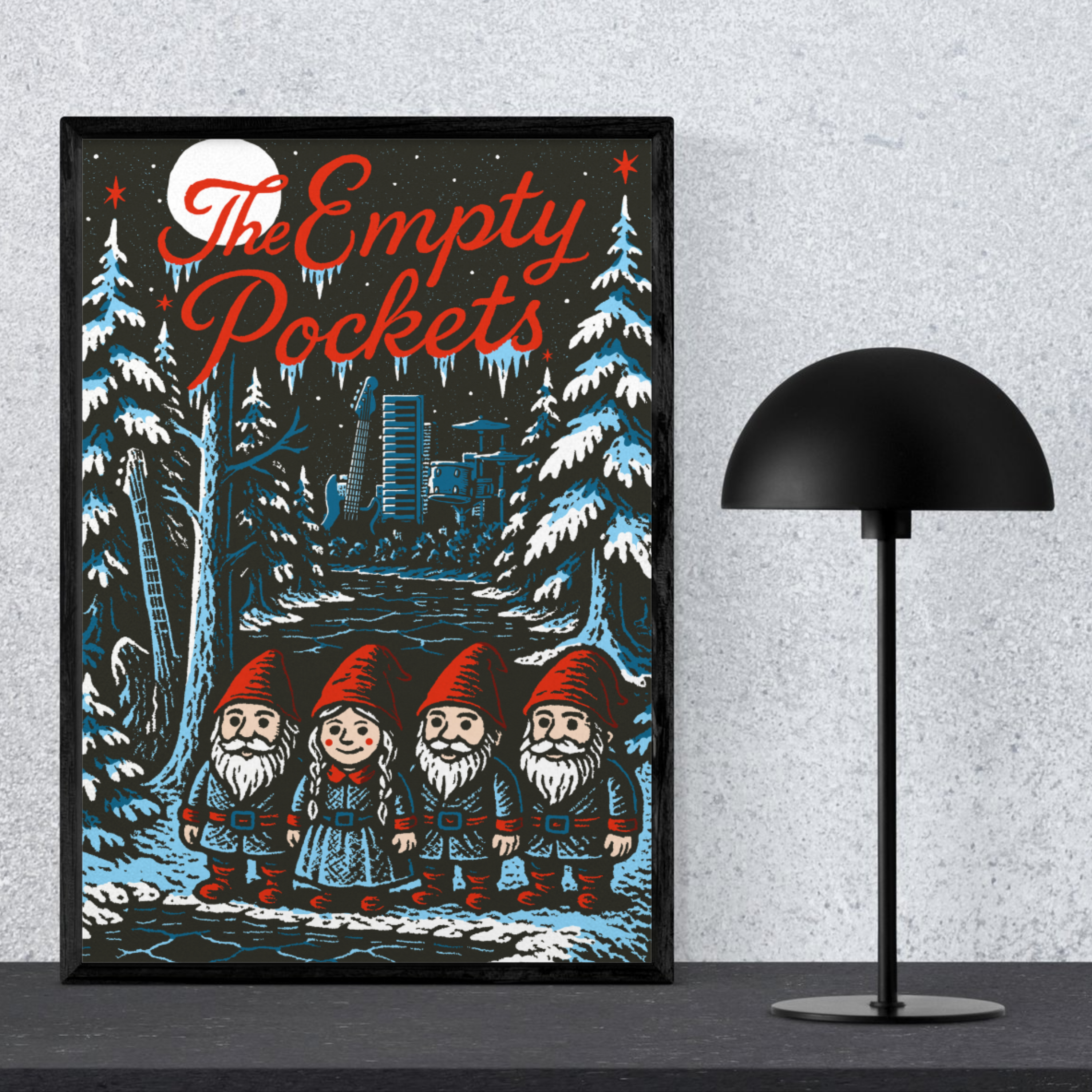 Rock and Roll Winter Skyline Poster
